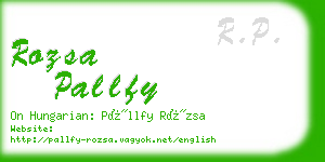 rozsa pallfy business card